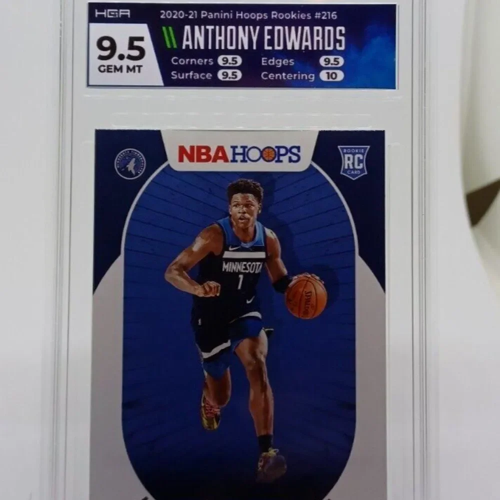2020-21 Panini NBA Hoops Basketball Anthony Edwards Rookie RC #216 HGA 9.5